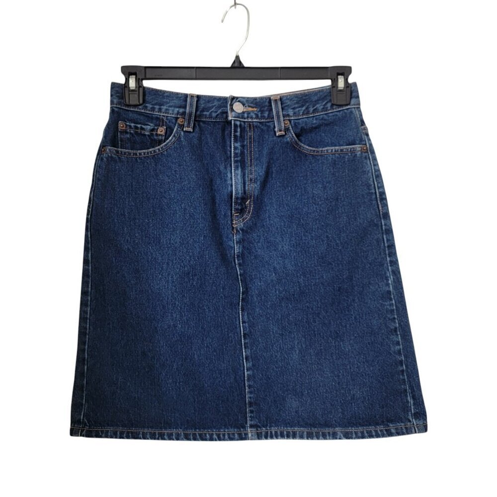 Vintage Levi's Red Tab Size 6 Blue Denim Knee-Length Skirt, Exc. Used Condition